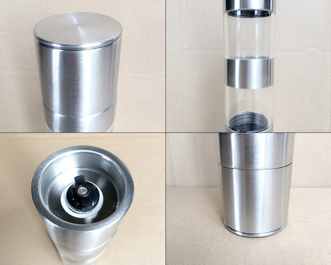 Stainless Steel Dual Combo Salt Pepper Mill with Ceramic Grinder