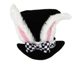 Easter Costume Bunny Hat Black Top Hat with White Rabbit Ears Easter Hat