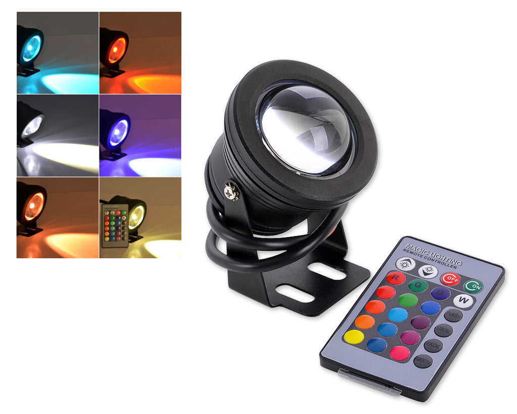 RGB Multi-color Waterproof LED Underwater Light - Black
