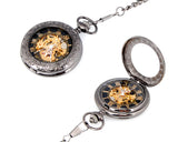 Retro Dial Hand Wind Mechanical Pocket Watch with Chain