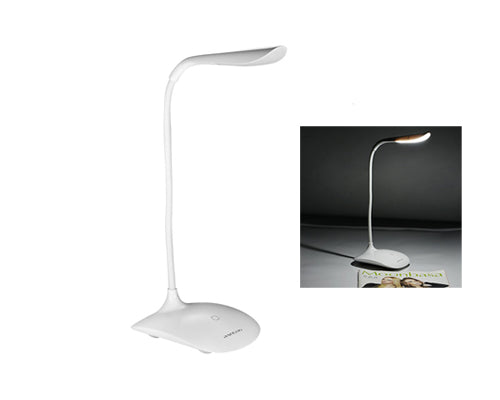 3 Level Adjustable Brightness Touch Sensor LED Desk Lamp - White