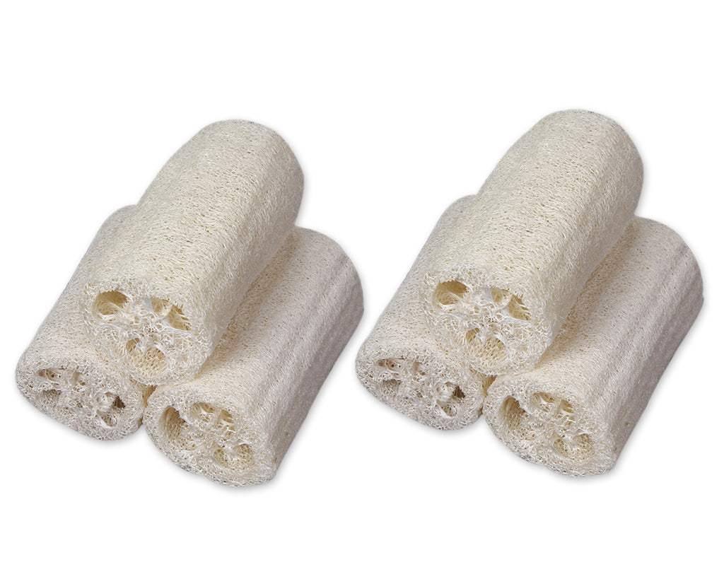 Natural Loofah Sponge 6 Pieces Exfoliating Bath Scrubber with String