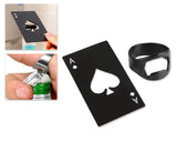 Poker Shaped Cap Opener and Bottle Opener Ring