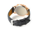 Geneva Unisex Gold Plated Round Leather Wrist Watch