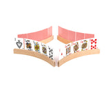 Playing Card Holders 4 Pieces 13 Inches Curved Wooden Racks for Card Games