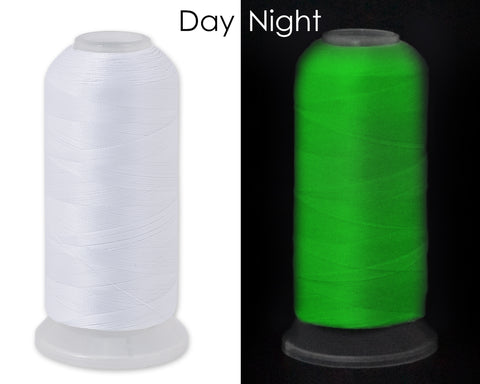 3300 Yards Glow In The Dark Embroidery Thread - White
