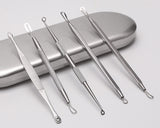 Blackhead Remover Tools 5 Pieces Pimple Extractor Kit with Metal Case