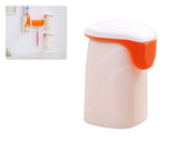 Wall Mounted Magnetic Toothbrush Holder with Toothbrush Cup - Orange
