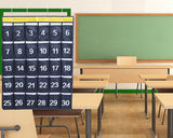 Classroom Pocket Chart 30 Pockets Hanging Organizer with 4 Hooks - Dark Blue