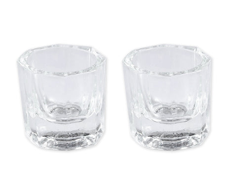 Dappen Dish 2 Pieces Acrylic Liquid Powder Crystal Glass Cups for Nail Art