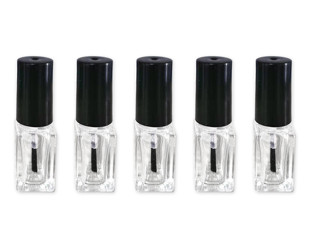 Nail Polish Bottles 5 Pieces 5 ml Empty Glass Bottles with Brush Cap