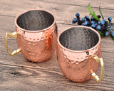 2 Pieces 500ml Stainless Steel Moscow Mule Copper Mugs - Rose Gold