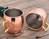 2 Pieces 500ml Stainless Steel Moscow Mule Copper Mugs - Rose Gold