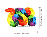 Wooden Animal Puzzles Wooden Snake Shaped Alphabet Jigsaw Puzzles for Kids