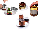 Cake Molds 4 Pieces Stainless Steel Small Cake Ring with Pusher
