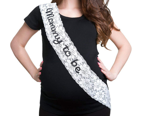 Mommy To Be Sash with Dad To Be Badge for Baby Shower Party