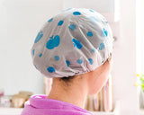 Shower Caps 6 Pieces Waterproof Bath Hats with Elastic Band