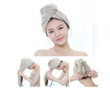 Hair Towel 2 Pieces Head Towel with Buttons