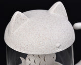 Cute Cat Tea Glass with Detachable Tea Infuser