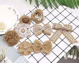Burlap Ribbon with Lace 6 Pieces Hessian Ribbon for Crafts and Decor
