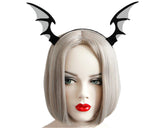 Devil Horn Headband 2 Pieces Cosplay Hair Band for Halloween Decor - Black