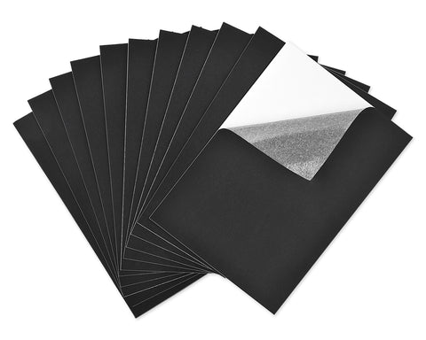 Adhesive A4 Felt Sheet 10 Pieces Fabric Sticky Back Sheets - Black