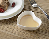 Dipping Bowls 4 Pieces Heart Shaped Ceramic Sauce Dishes - White