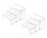 U-Shaped Acrylic Risers 3, 4 and 5 Inches Wide Set of 6 Clear Risers for Display