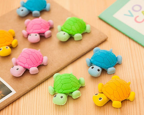 12 Pieces Turtle Shaped Pencil Erasers
