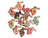 Bunny Sewing Buttons 100 Pieces Wooden Buttons 2 Hole Buttons