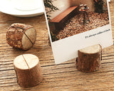 Place Card Holders 10 Pieces Wooden Table Number Holders with Kraft Place Cards