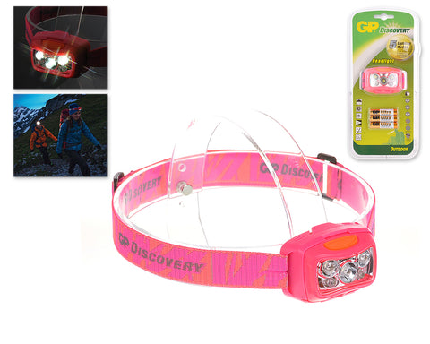 GP Discovery Ultra Light LED Headlight with 5 Modes - Pink