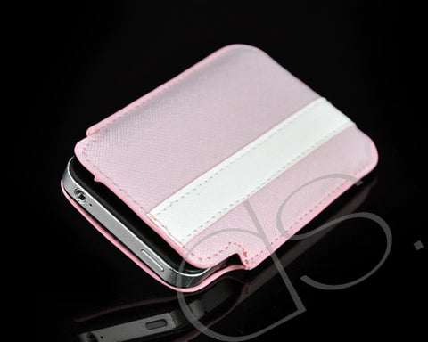 Lofty Series iPhone 4 and 4S Soft Pouch Case - Pink White