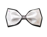 Swarovski Crystal Rhinestones Wedding Bow Tie for Men - White & Black