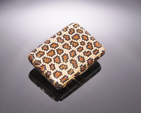 Leopardo Bling Swarovski Crystal Cigarette Case - Brown