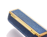 Classic Bling Swarovski Crystal Lipstick Case With Mirror – Blue