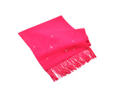 Worsted Wool Scarf with Swarovski Crystals - Magenta