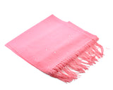 Worsted Wool Scarf with Swarovski Crystals – Pink