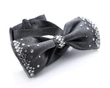 Men's Wedding Bow Tie with Swarovski Crystal - Dark Gray