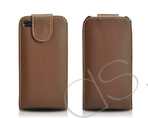 Volte Series iPhone 4 and 4S Leather Flip Case - Brown