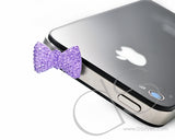 Bow Crystal Headphone Jack Plug - Purple
