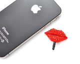 Red Sexy Lip Crystal Headphone Jack Plug