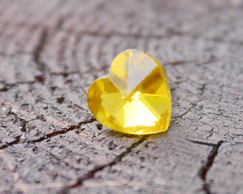 Bling Heart Crystal Headphone Jack Plug - Yellow