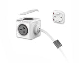 Extended USB 4 Outlets Adapter w/5ft Extension Cord Power Strip - Gray
