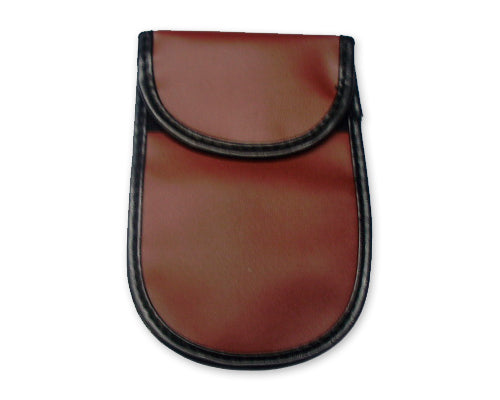 Signal Blocking Leather Pouch Case for Smartphone-Brown