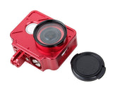 Protective Aluminum Case w/Lens Cap for Xiaomi Yi Action Camera -Red