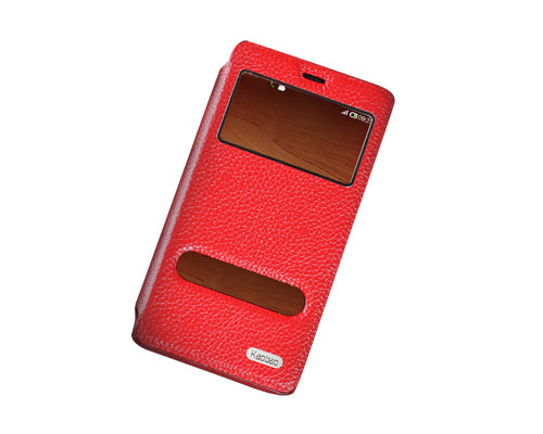 Eyelet Series Amazon Fire Phone Flip Leather Case - Red