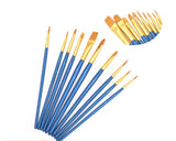 Paint Brush Set 10 Pieces Artist Paint Brush for Painting or Nail Art - Blue