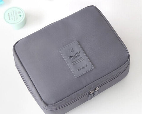 Multi-functional Nylon Travel Makeup Bag - Gray