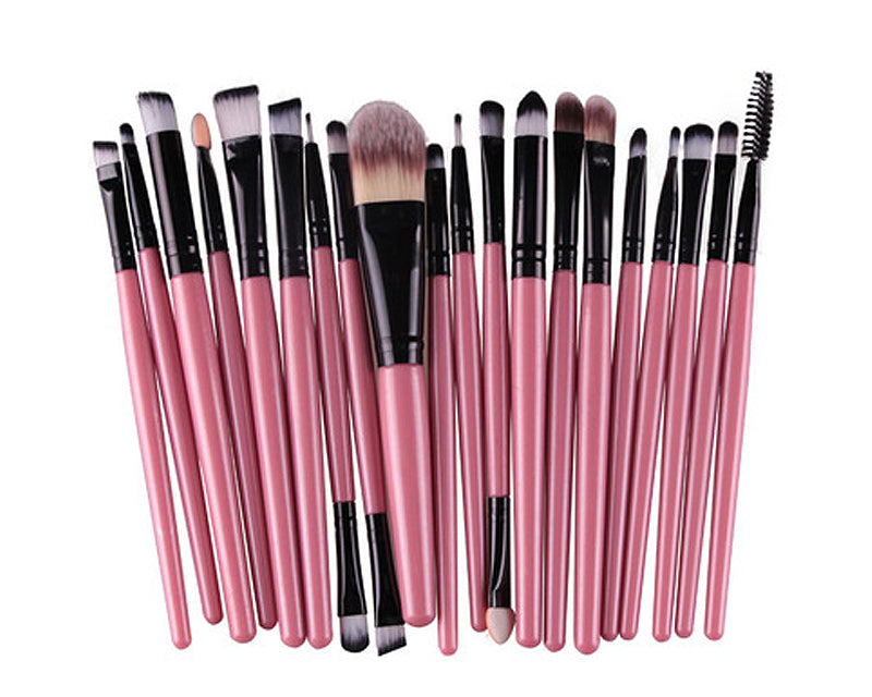 20 Pcs Professional Makeup Brush Set - Pink